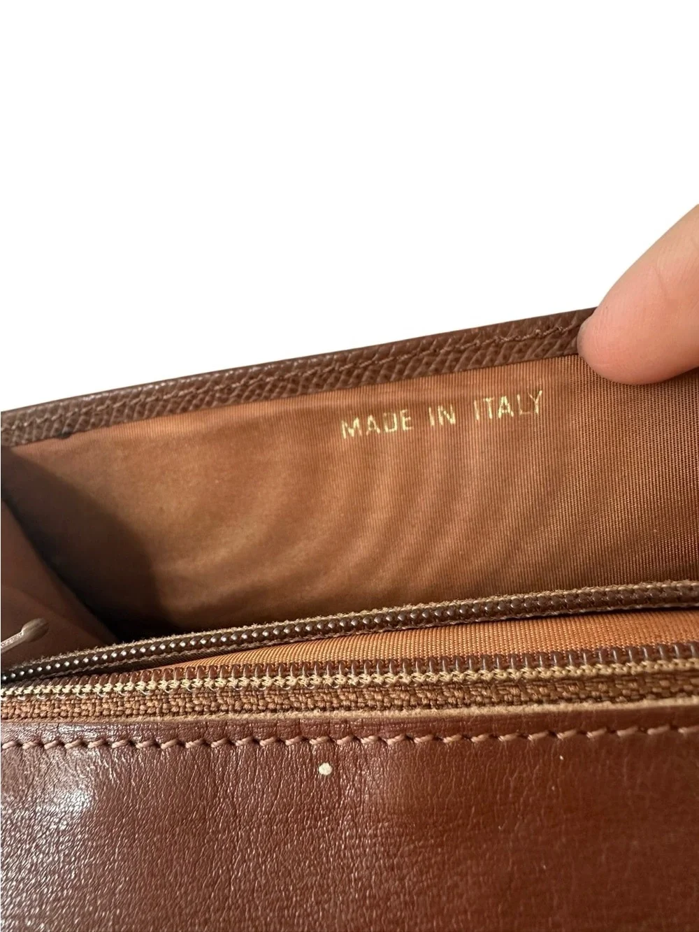 CHANEL Brown Leather Card Holder with Gold CC Twist Lock